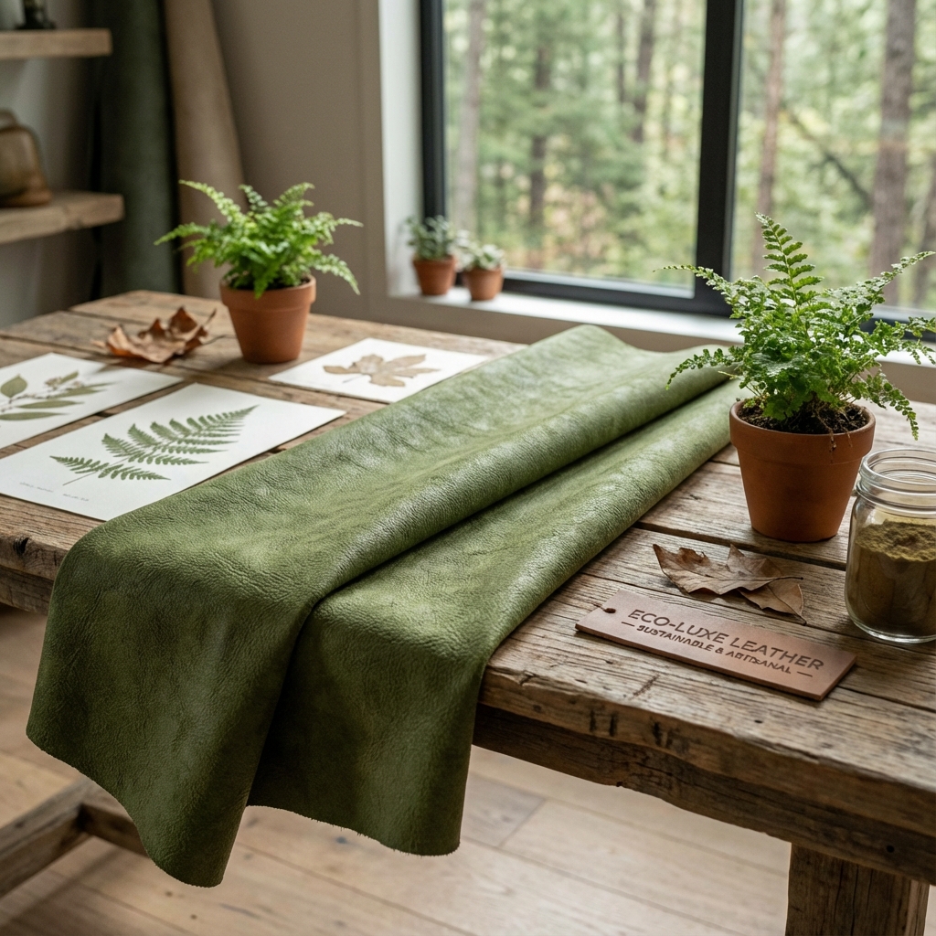 Sustainability – eco leather on table